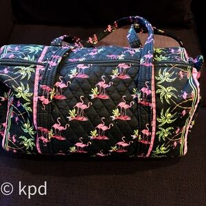 Tropical Flamingo Quilted Duffel Bag, Vera Bradley inspired